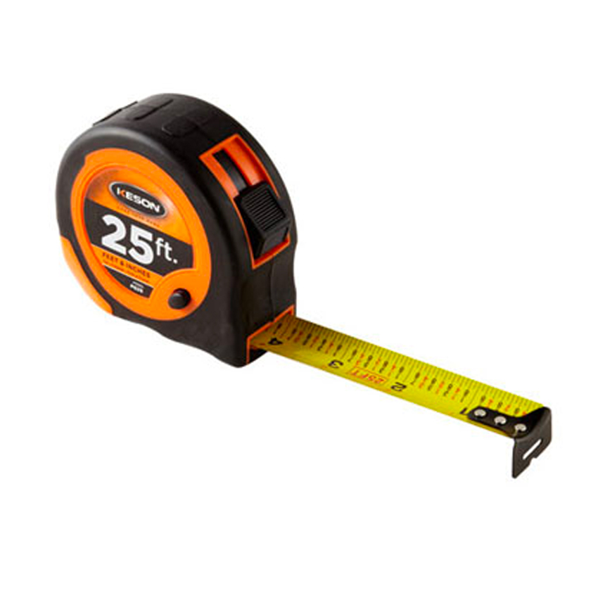 Keson Economy 25 Foot x 1 Inch Pocket Tape - ft , 1/10, 1/100