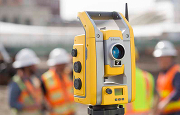 Trimble machine at construction site