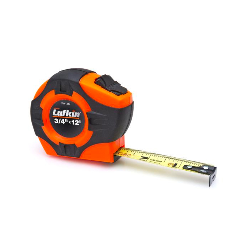 Crescent Lufkin 3/4 Inch x 12 Foot P1000 Series Engineer's Yellow Clad A4 Blade Power Return Tape Measure