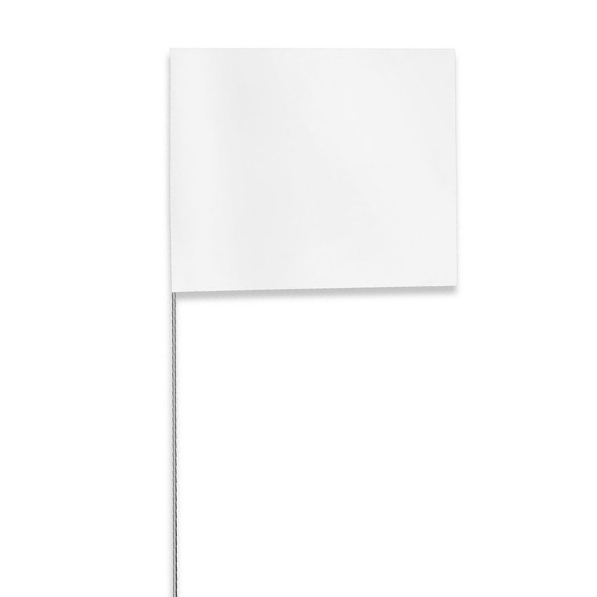 7242306 24 Inch White Presco Stake Flags