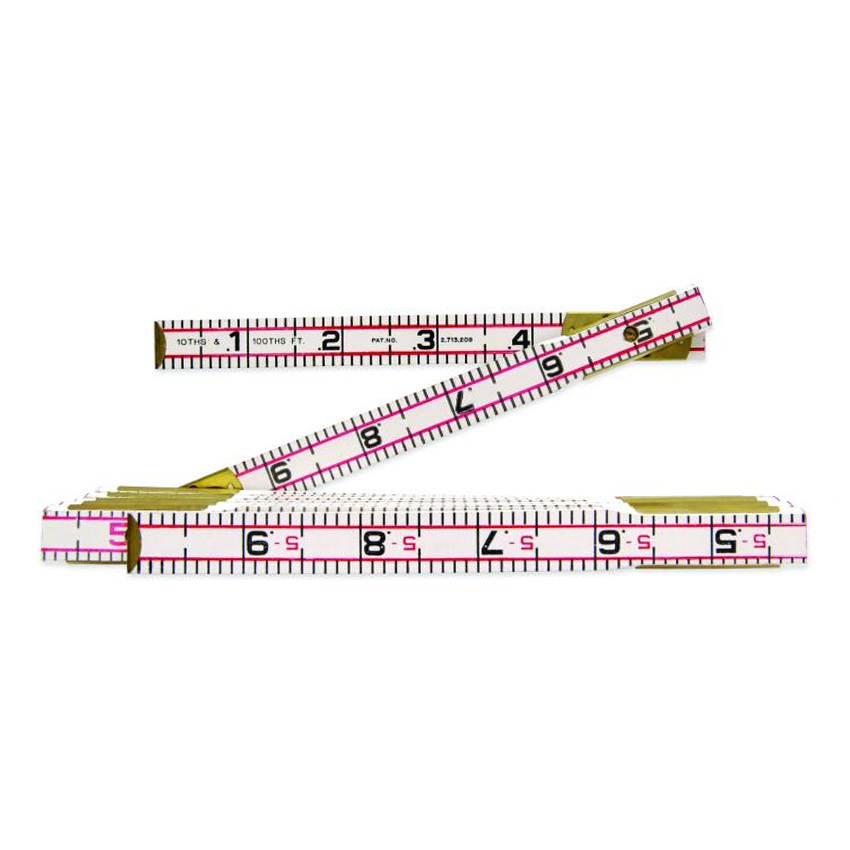 Crescent Lufkin 5/8 Inch X 6 Foot Red End Engineer's Scale Wood Rule - 1066DN