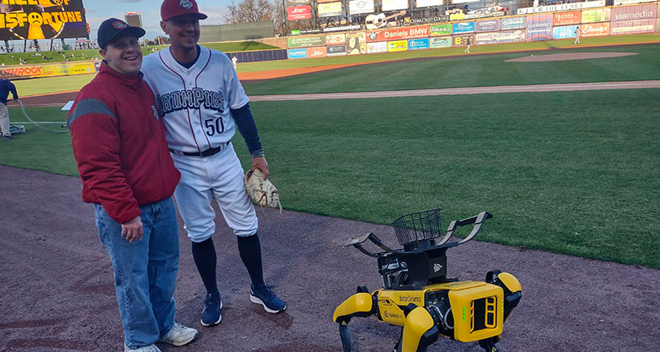 Robotic Dog Delivers at IronPigs Game