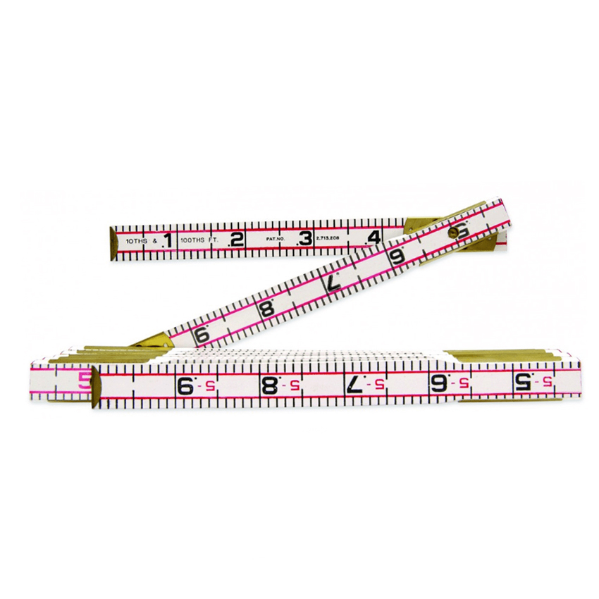 Crescent Lufkin 5/8 Inch X 2 Meter/6.5 Foot Red End SAE/Metric Engineer's Scale Wood Rule - 1066DMN